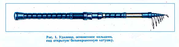 Рис.1. Удилище, оснащённое перстнями под открытую безынерционную катушку.